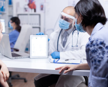 Child and mother at doctor appointment